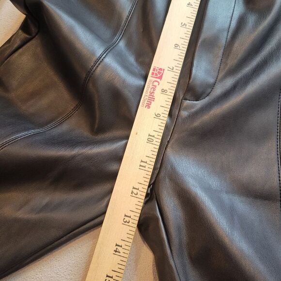 Zara Black Pants Legging Collection Black Ankle Zip Faux Leather Pants Medium - Picture 7 of 10